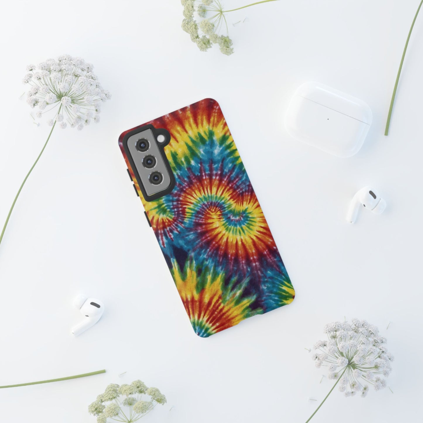 Vibrant Tie - Dye Swirl Samsung Galaxy Case – Retro Rainbow Design - BOGO Cases