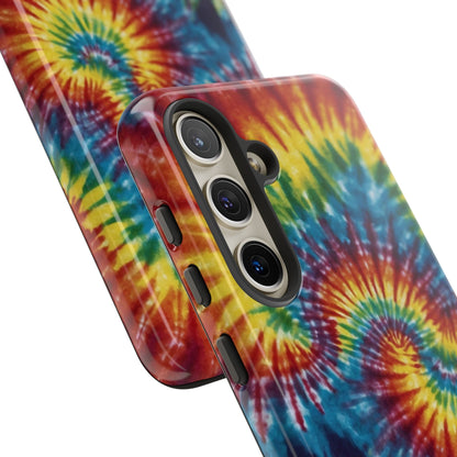 Vibrant Tie - Dye Swirl Samsung Galaxy Case – Retro Rainbow Design - BOGO Cases