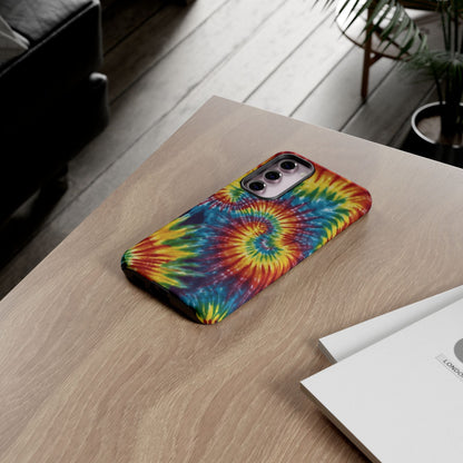 Vibrant Tie - Dye Swirl Samsung Galaxy Case – Retro Rainbow Design - BOGO Cases