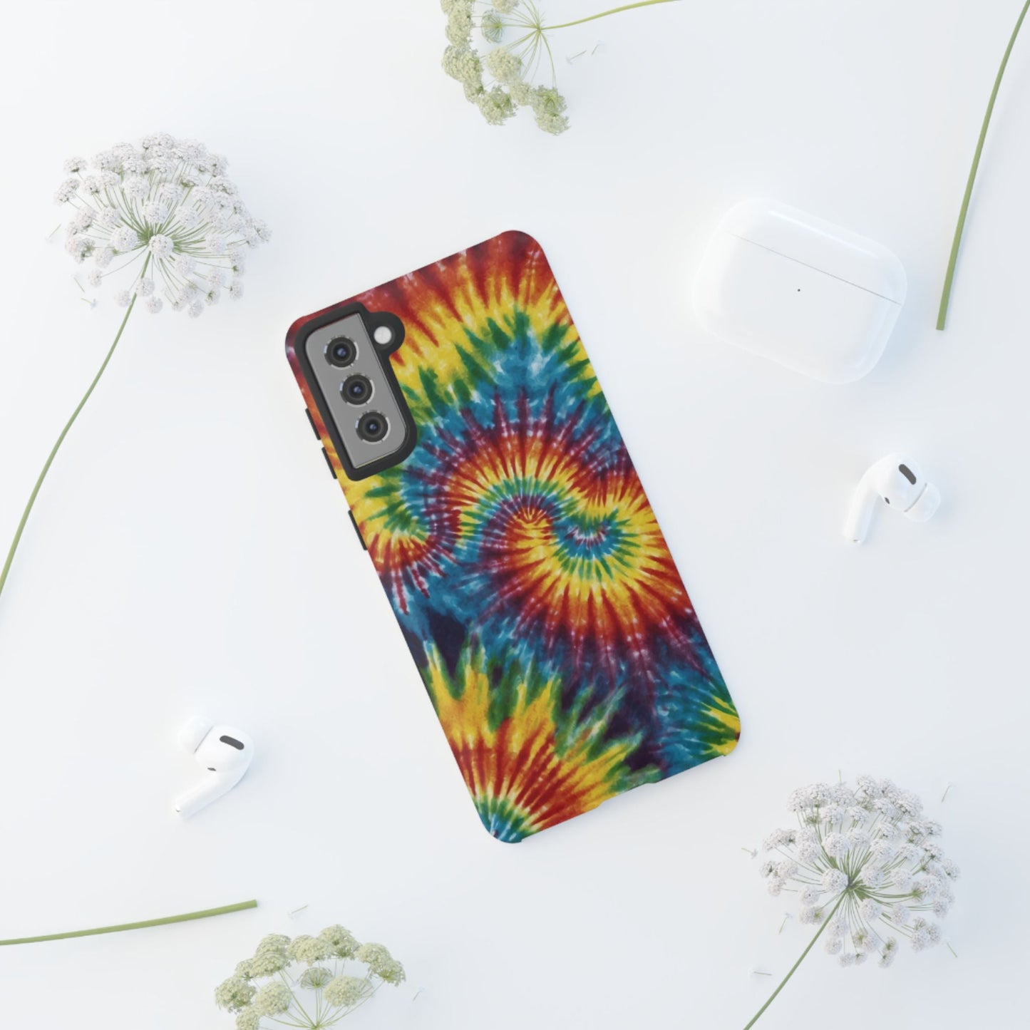 Vibrant Tie - Dye Swirl Samsung Galaxy Case – Retro Rainbow Design - BOGO Cases
