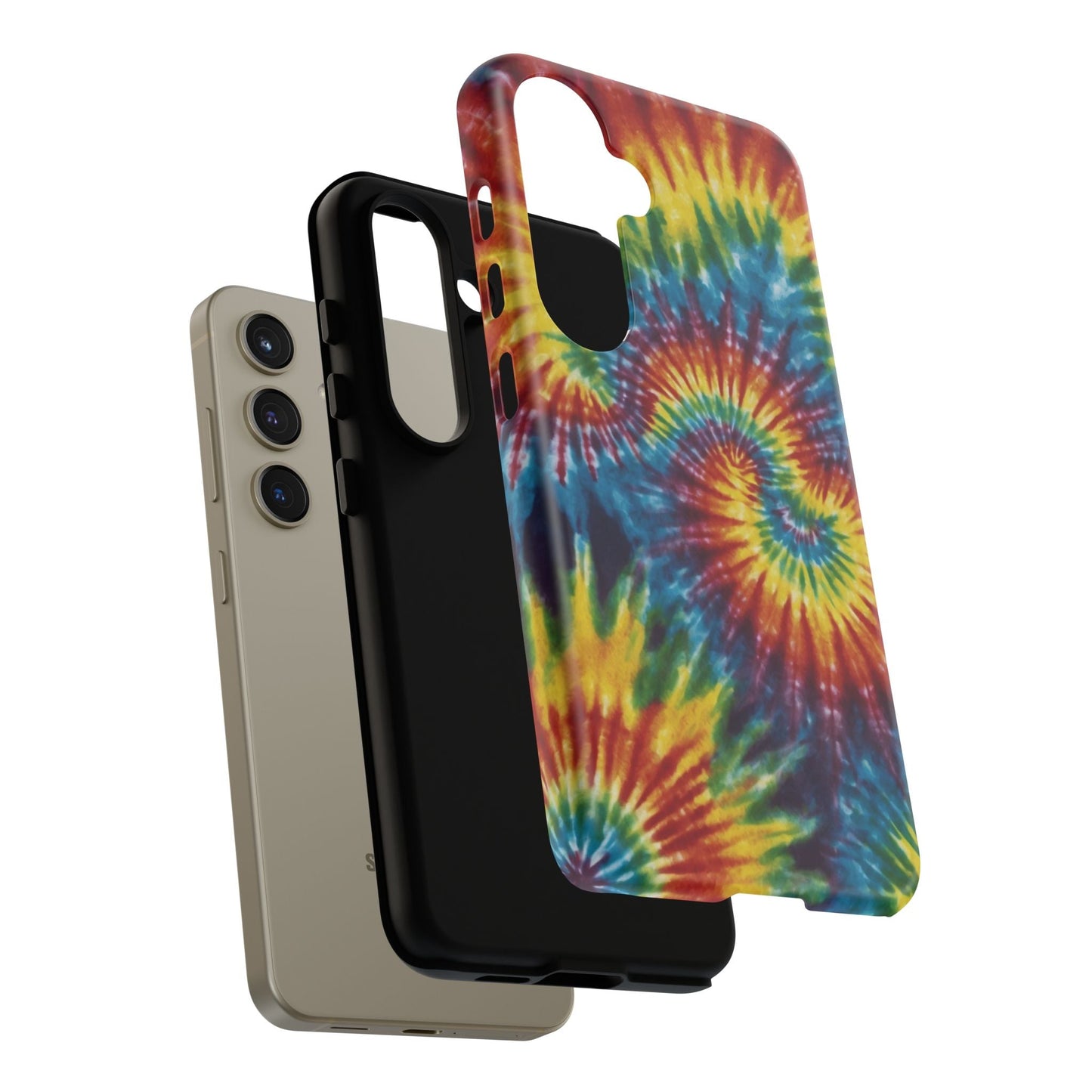 Vibrant Tie - Dye Swirl Samsung Galaxy Case – Retro Rainbow Design - BOGO Cases