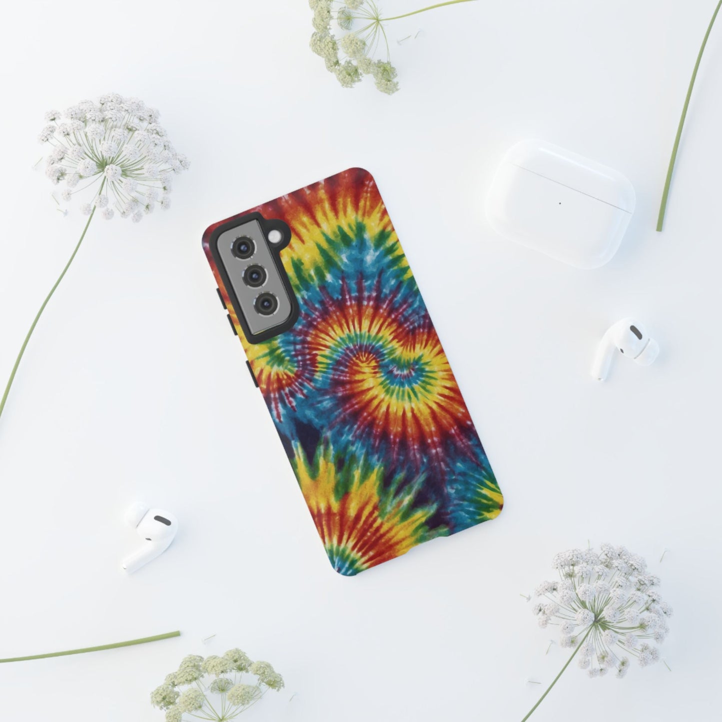 Vibrant Tie - Dye Swirl Samsung Galaxy Case – Retro Rainbow Design - BOGO Cases