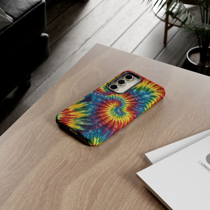 Vibrant Tie - Dye Swirl Samsung Galaxy Case – Retro Rainbow Design - BOGO Cases