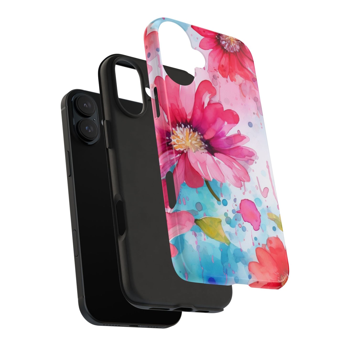 Vibrant Watercolor Red & Pink Floral - iPhone Case - BOGO Cases