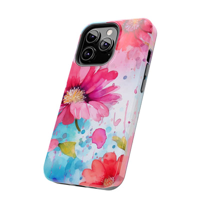 Vibrant Watercolor Red & Pink Floral - iPhone Case - BOGO Cases