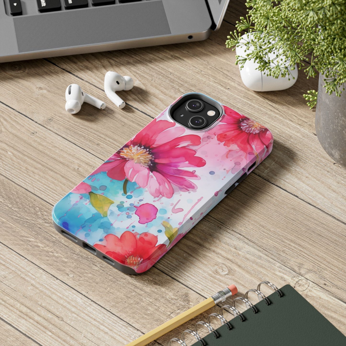 Vibrant Watercolor Red & Pink Floral - iPhone Case - BOGO Cases