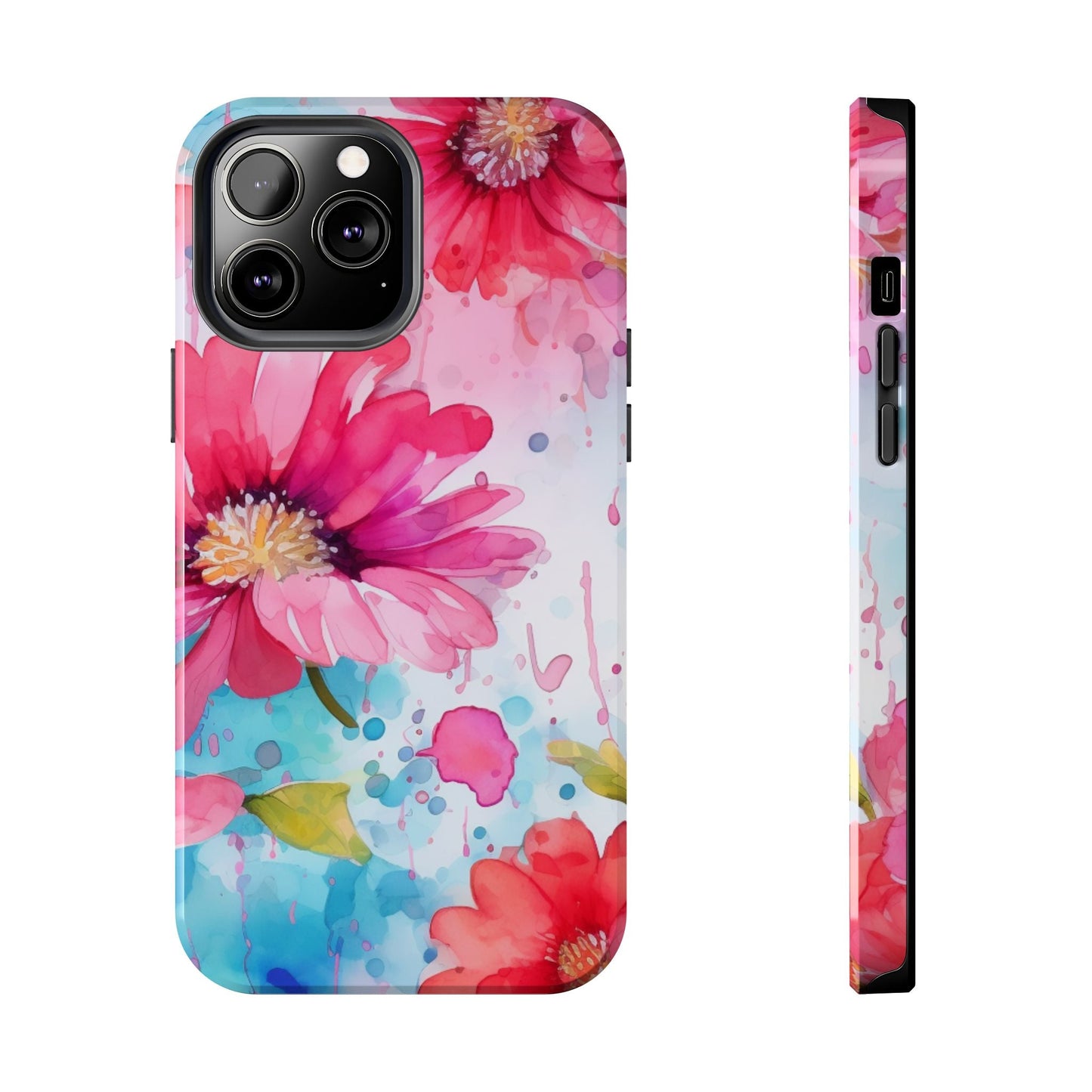 Vibrant Watercolor Red & Pink Floral - iPhone Case - BOGO Cases