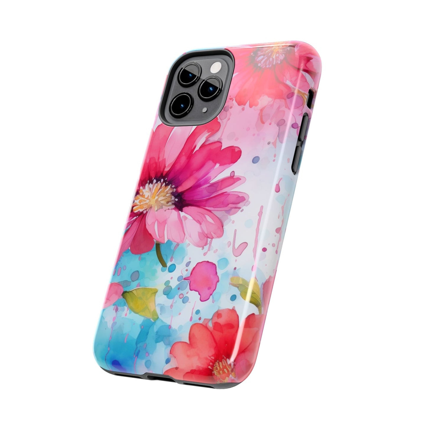 Vibrant Watercolor Red & Pink Floral - iPhone Case - BOGO Cases