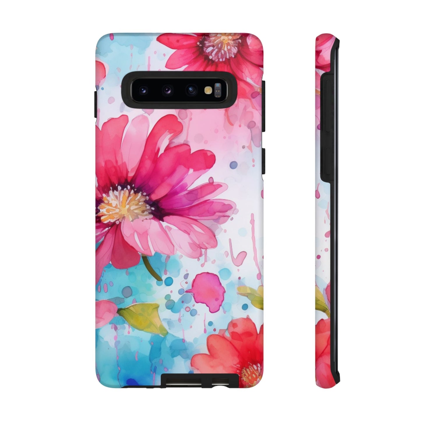 Vibrant Watercolor Red & Pink Floral - Samsung Galaxy Case - BOGO Cases