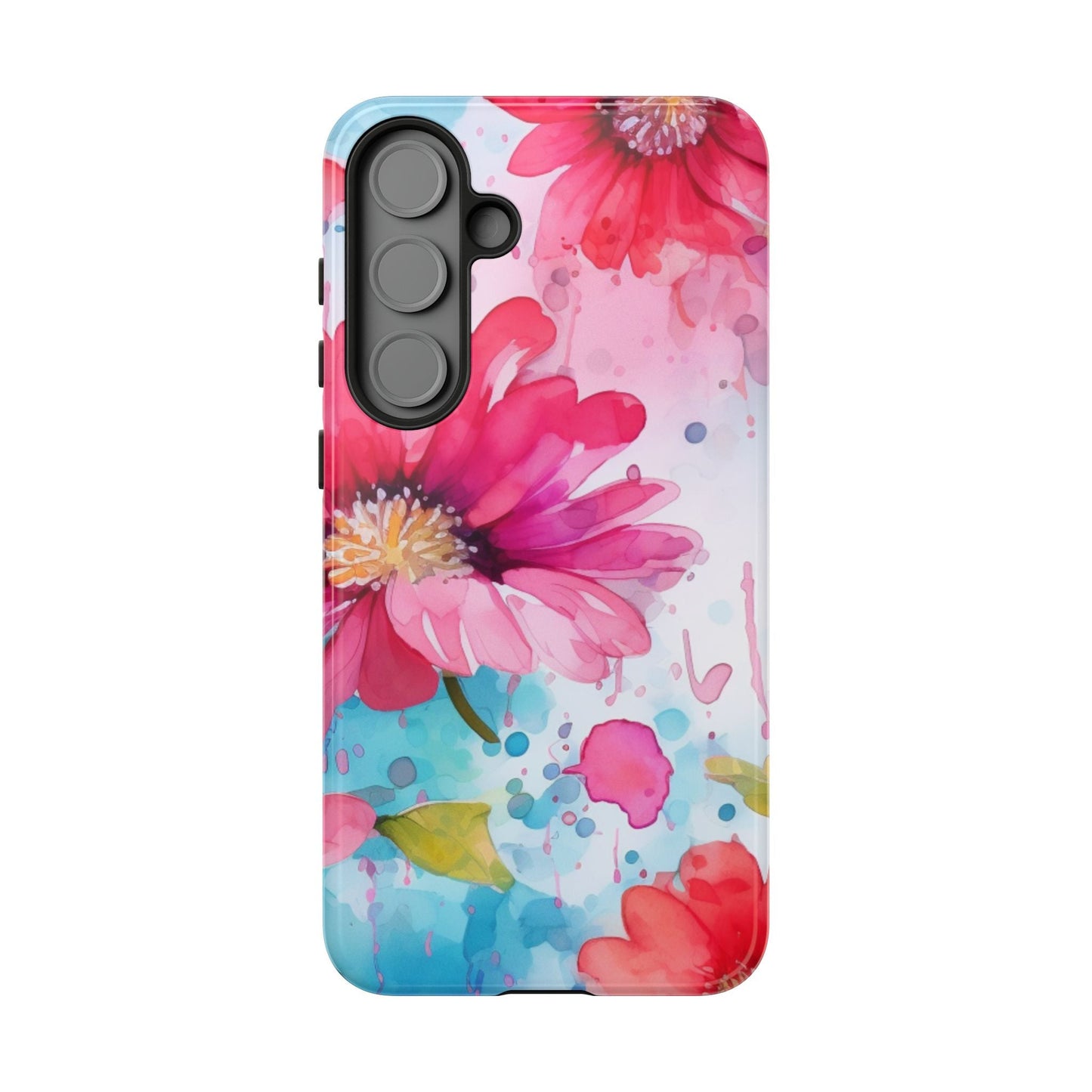 Vibrant Watercolor Red & Pink Floral - Samsung Galaxy Case - BOGO Cases