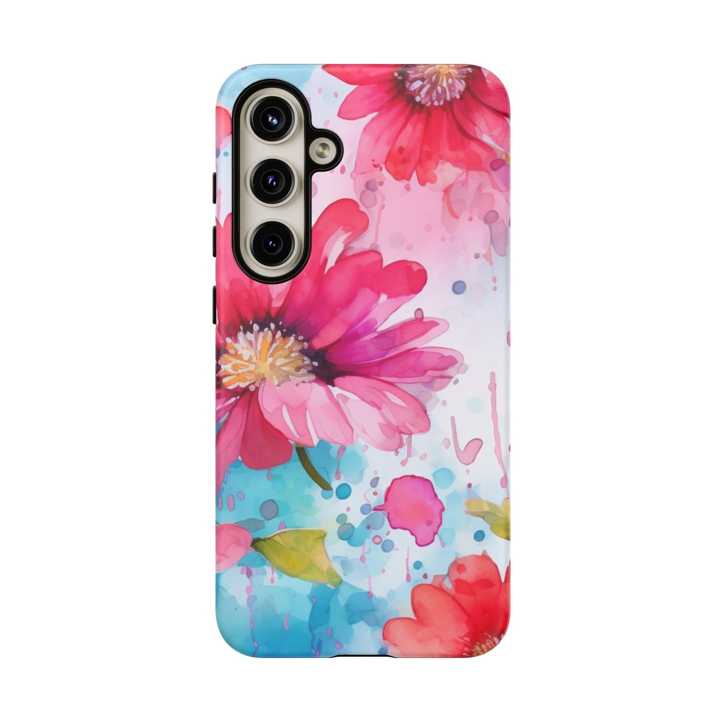 Vibrant Watercolor Red & Pink Floral - Samsung Galaxy Case - BOGO Cases