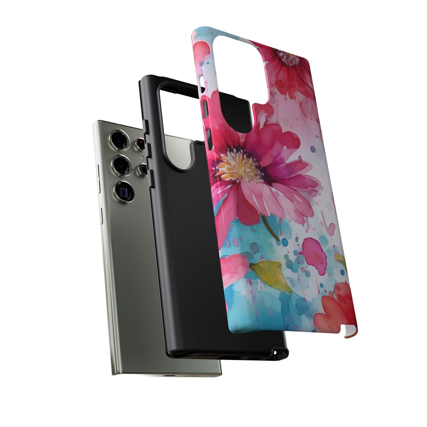 Vibrant Watercolor Red & Pink Floral - Samsung Galaxy Case - BOGO Cases