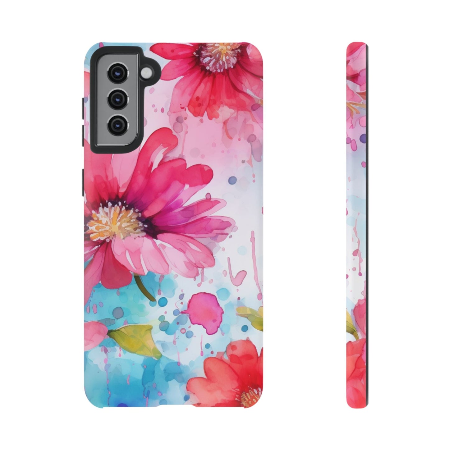 Vibrant Watercolor Red & Pink Floral - Samsung Galaxy Case - BOGO Cases