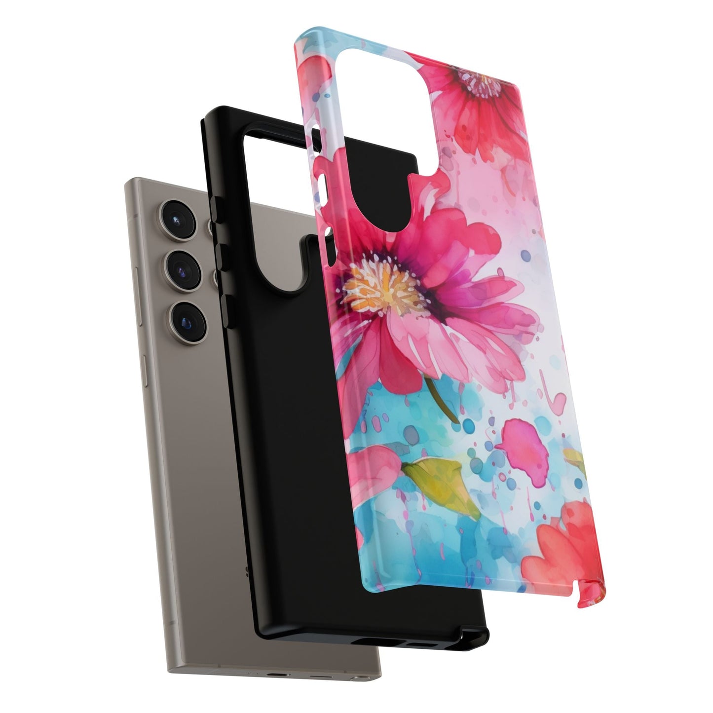 Vibrant Watercolor Red & Pink Floral - Samsung Galaxy Case - BOGO Cases