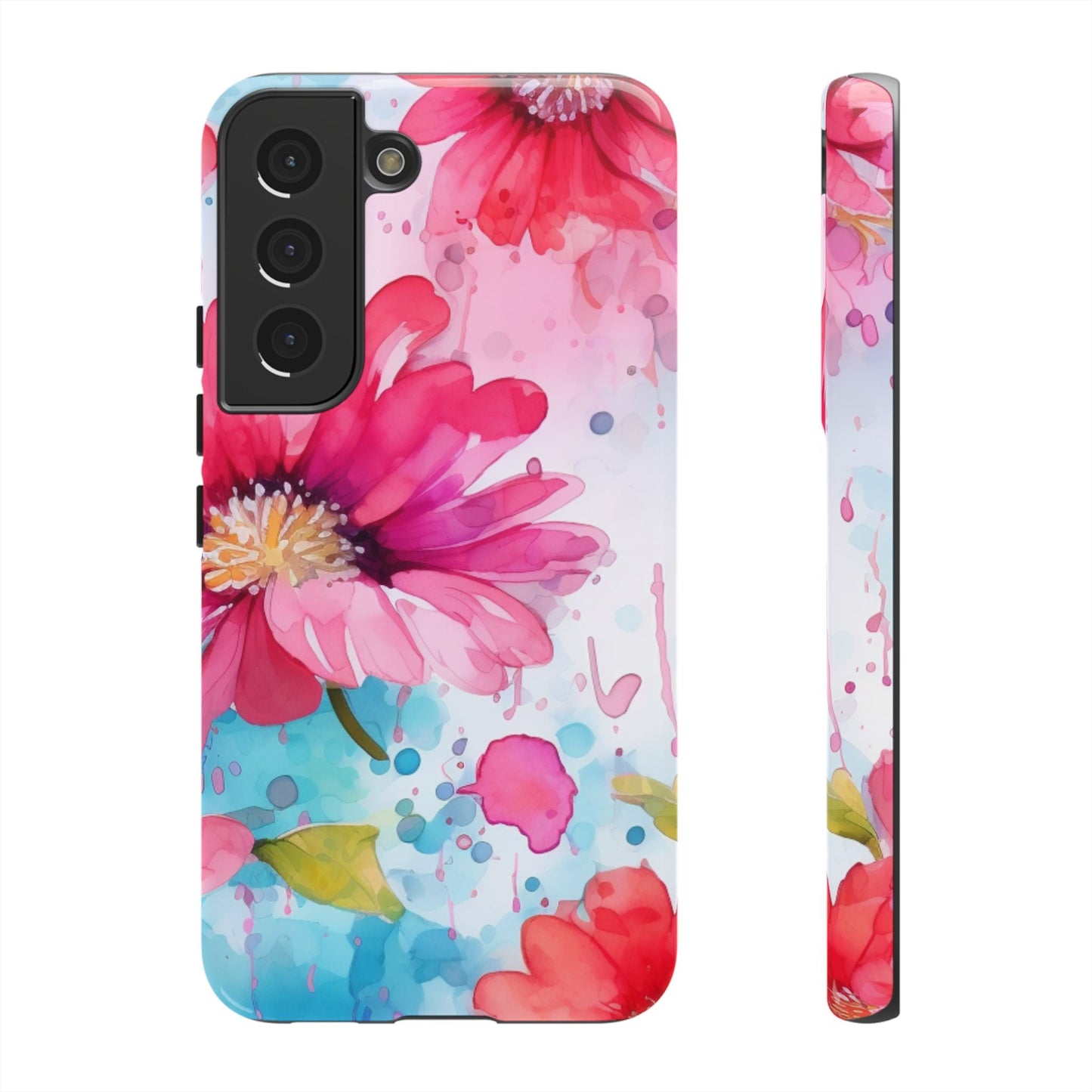 Vibrant Watercolor Red & Pink Floral - Samsung Galaxy Case - BOGO Cases