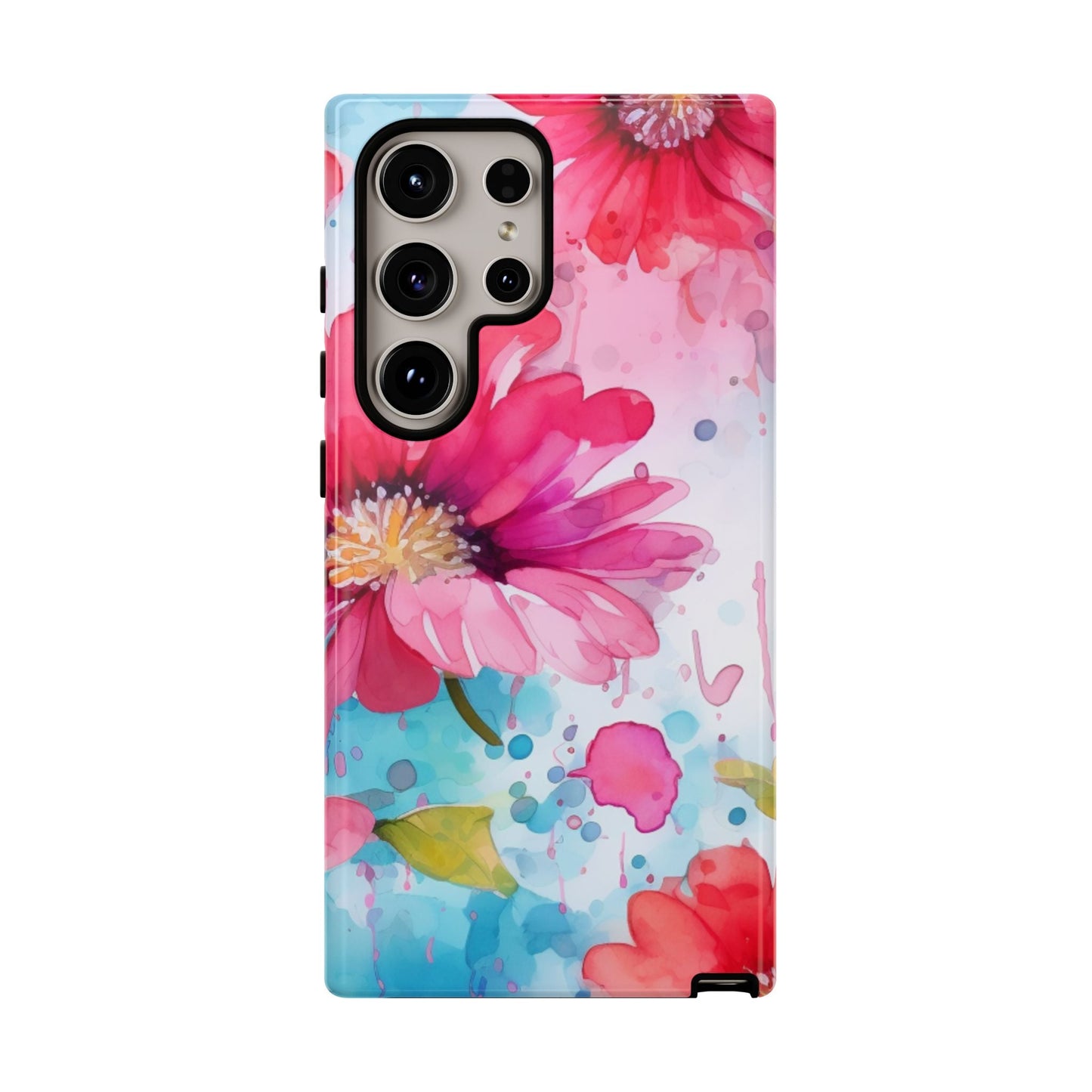 Vibrant Watercolor Red & Pink Floral - Samsung Galaxy Case - BOGO Cases