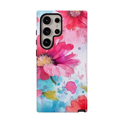 Vibrant Watercolor Red & Pink Floral - Samsung Galaxy Case - BOGO Cases