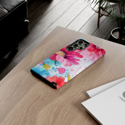 Vibrant Watercolor Red & Pink Floral - Samsung Galaxy Case - BOGO Cases