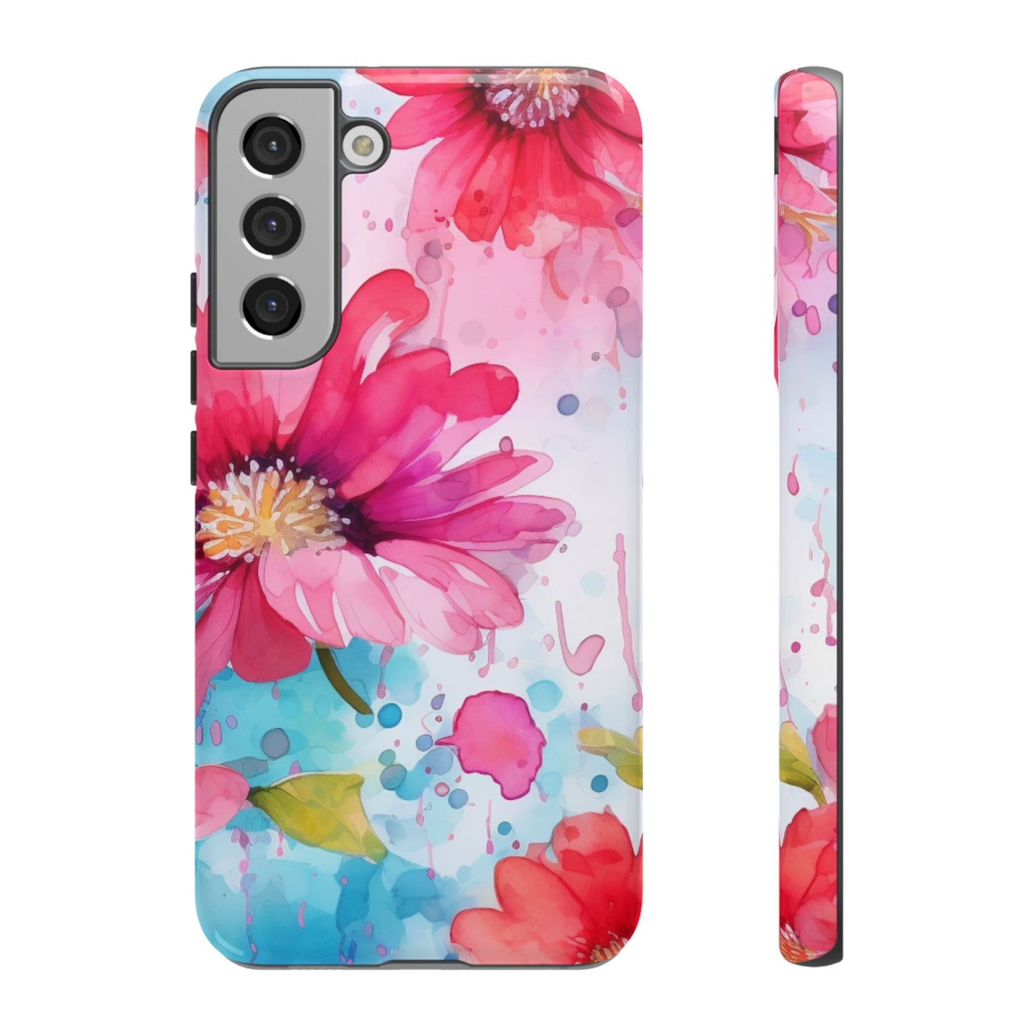 Vibrant Watercolor Red & Pink Floral - Samsung Galaxy Case - BOGO Cases