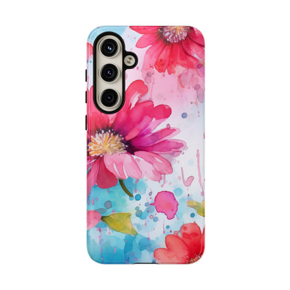 Vibrant Watercolor Red & Pink Floral - Samsung Galaxy Case - BOGO Cases