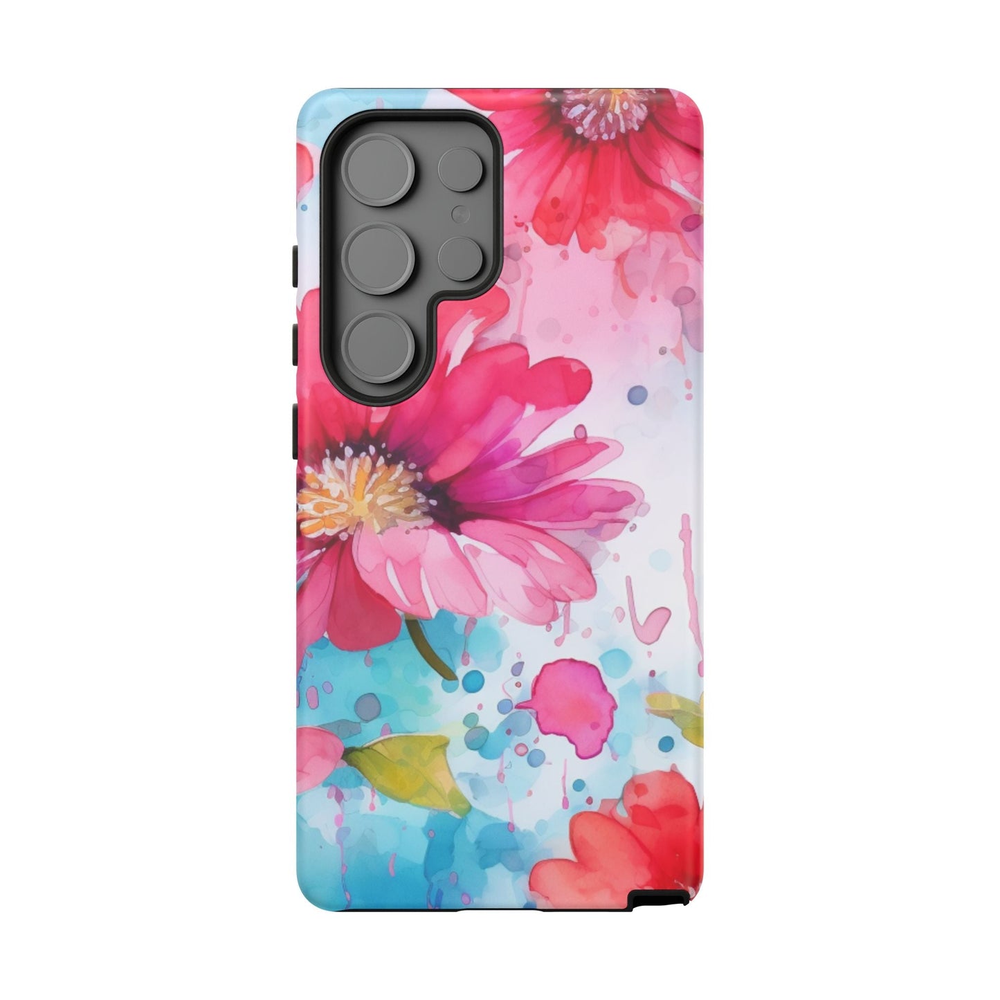 Vibrant Watercolor Red & Pink Floral - Samsung Galaxy Case - BOGO Cases