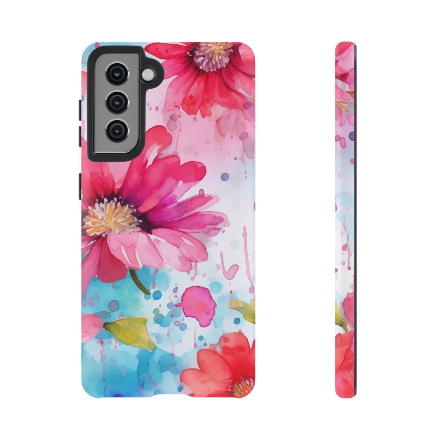 Vibrant Watercolor Red & Pink Floral - Samsung Galaxy Case - BOGO Cases