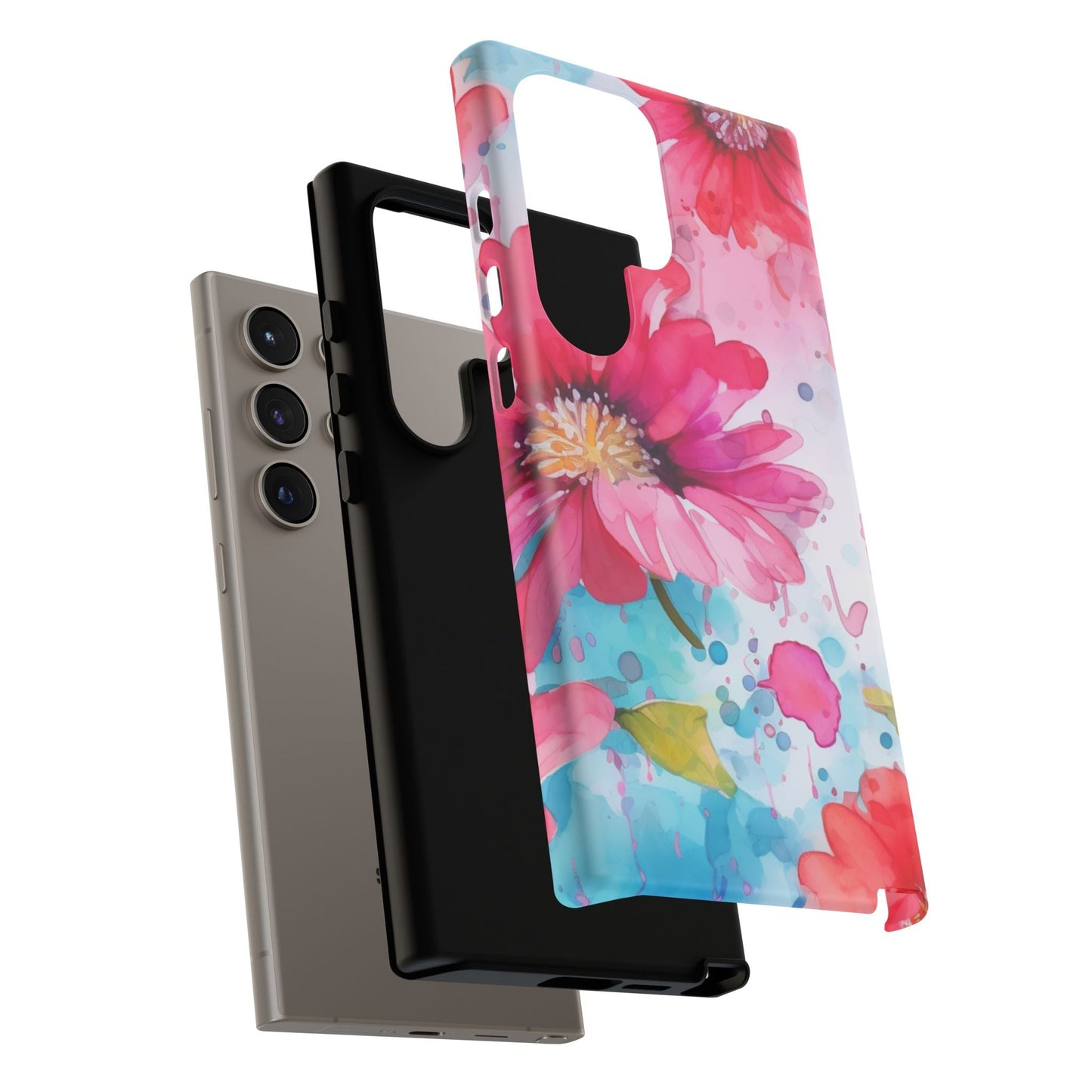 Vibrant Watercolor Red & Pink Floral - Samsung Galaxy Case - BOGO Cases