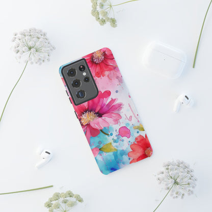 Vibrant Watercolor Red & Pink Floral - Samsung Galaxy Case - BOGO Cases