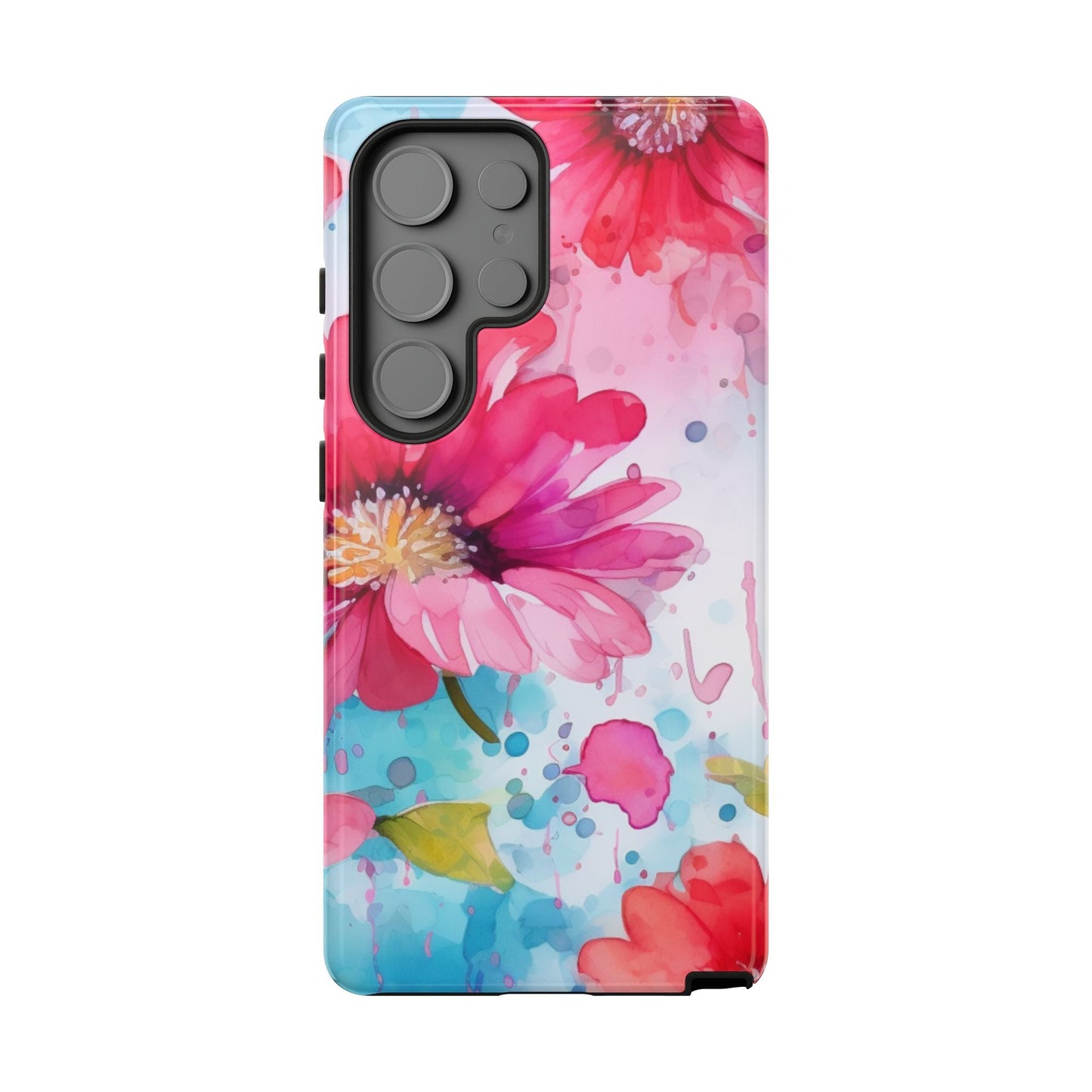 Vibrant Watercolor Red & Pink Floral - Samsung Galaxy Case - BOGO Cases