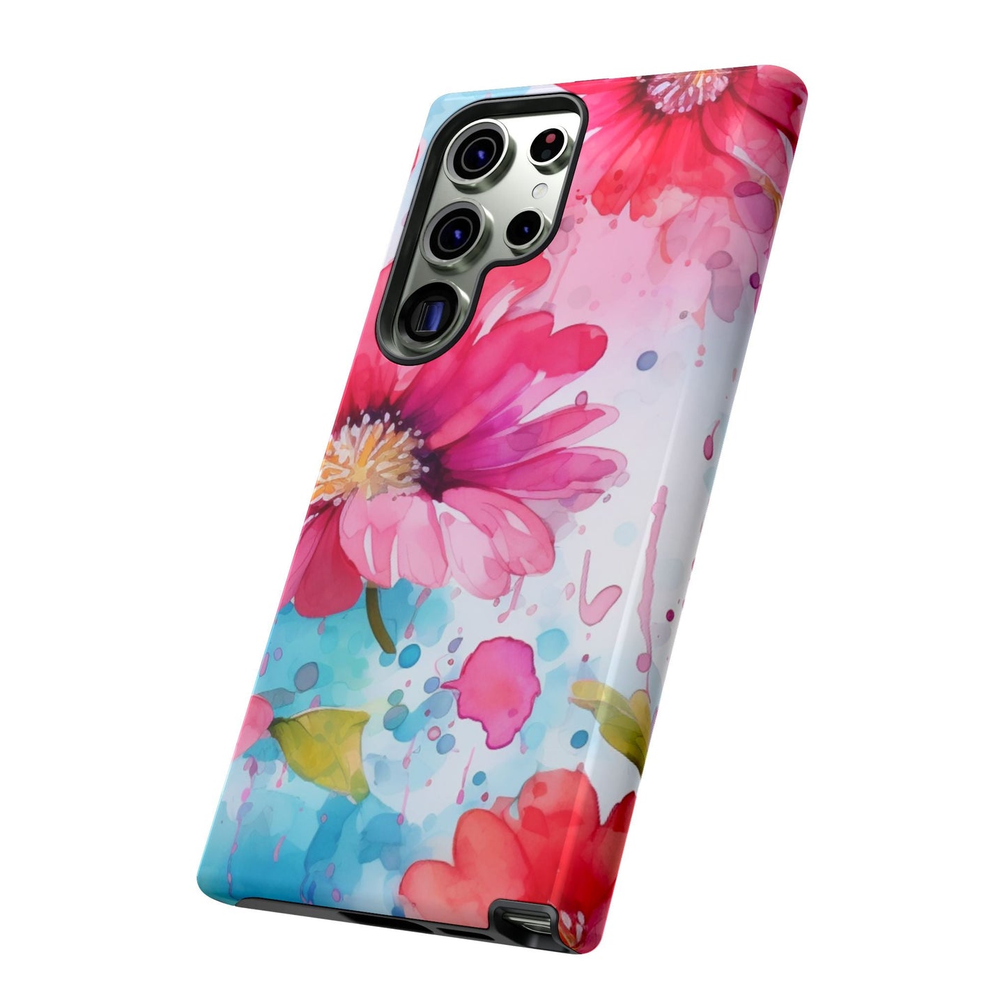 Vibrant Watercolor Red & Pink Floral - Samsung Galaxy Case - BOGO Cases