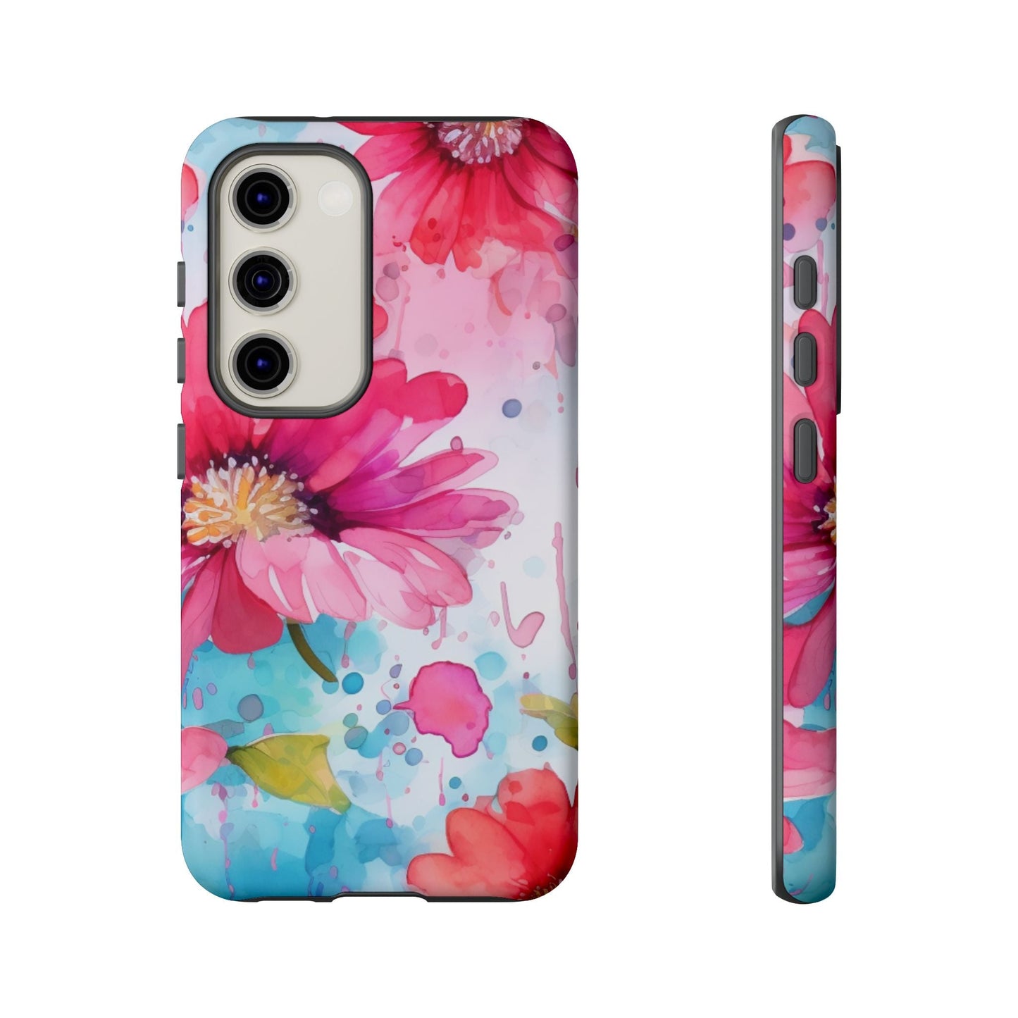 Vibrant Watercolor Red & Pink Floral - Samsung Galaxy Case - BOGO Cases