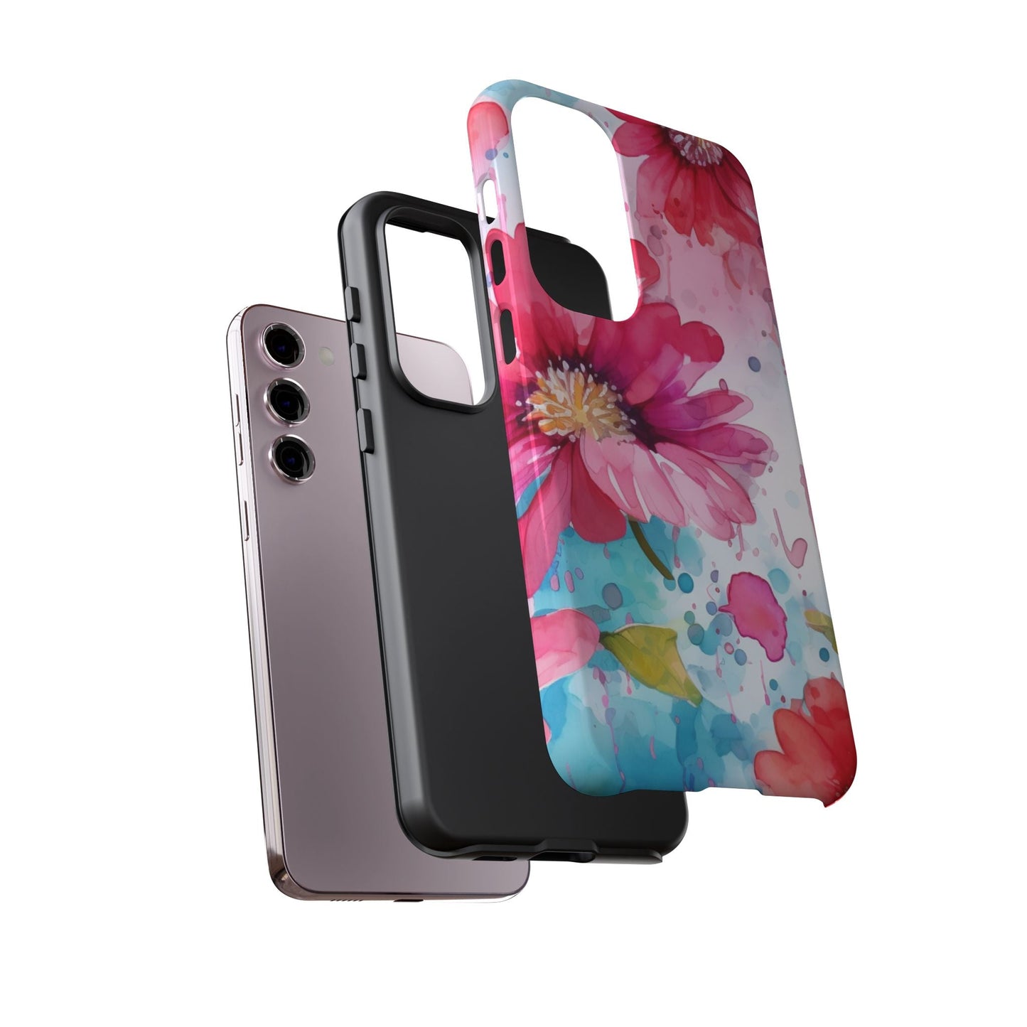 Vibrant Watercolor Red & Pink Floral - Samsung Galaxy Case - BOGO Cases