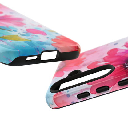 Vibrant Watercolor Red & Pink Floral - Samsung Galaxy Case - BOGO Cases