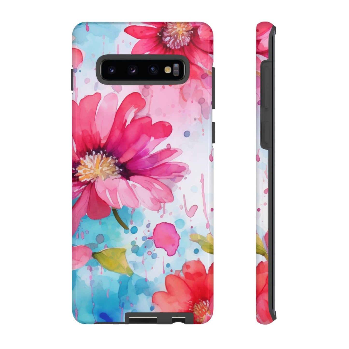 Vibrant Watercolor Red & Pink Floral - Samsung Galaxy Case - BOGO Cases