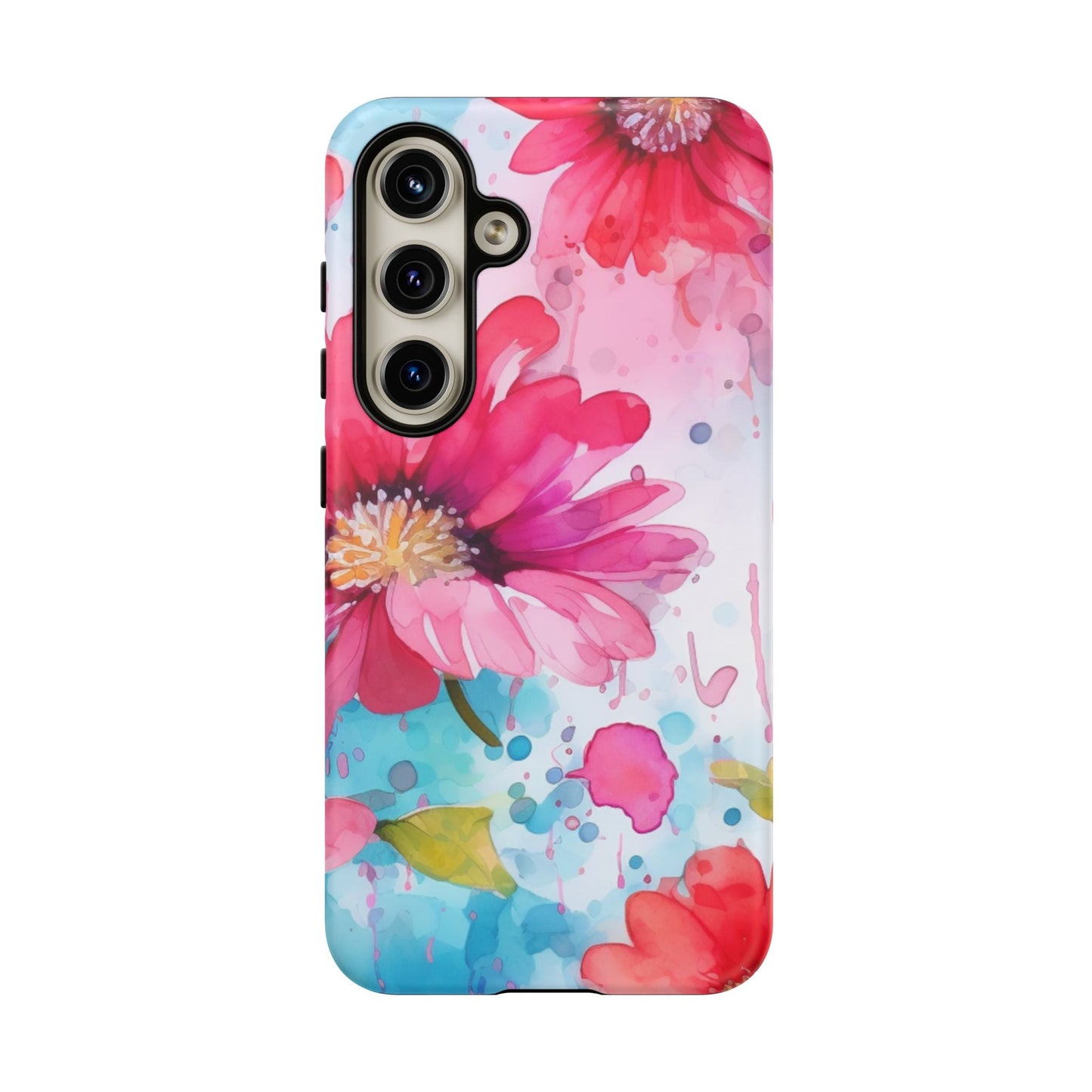Vibrant Watercolor Red & Pink Floral - Samsung Galaxy Case - BOGO Cases