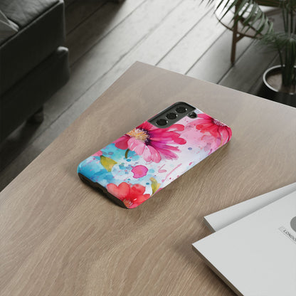 Vibrant Watercolor Red & Pink Floral - Samsung Galaxy Case - BOGO Cases