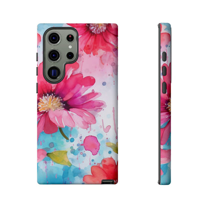 Vibrant Watercolor Red & Pink Floral - Samsung Galaxy Case - BOGO Cases