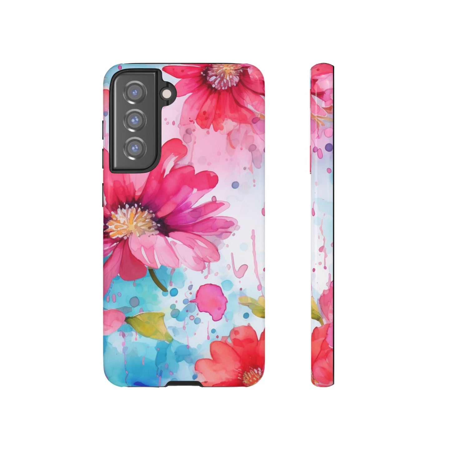 Vibrant Watercolor Red & Pink Floral - Samsung Galaxy Case - BOGO Cases