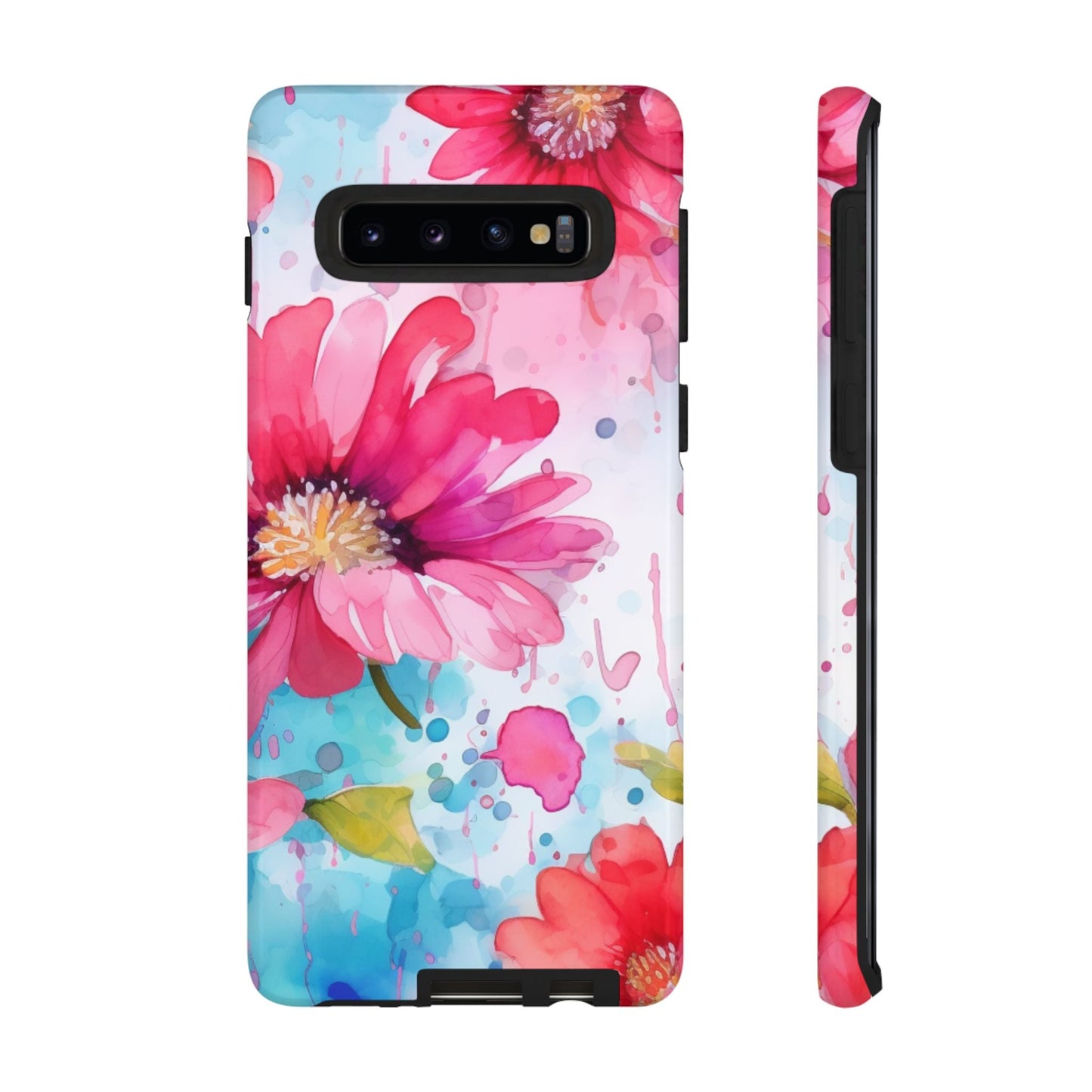 Vibrant Watercolor Red & Pink Floral - Samsung Galaxy Case - BOGO Cases