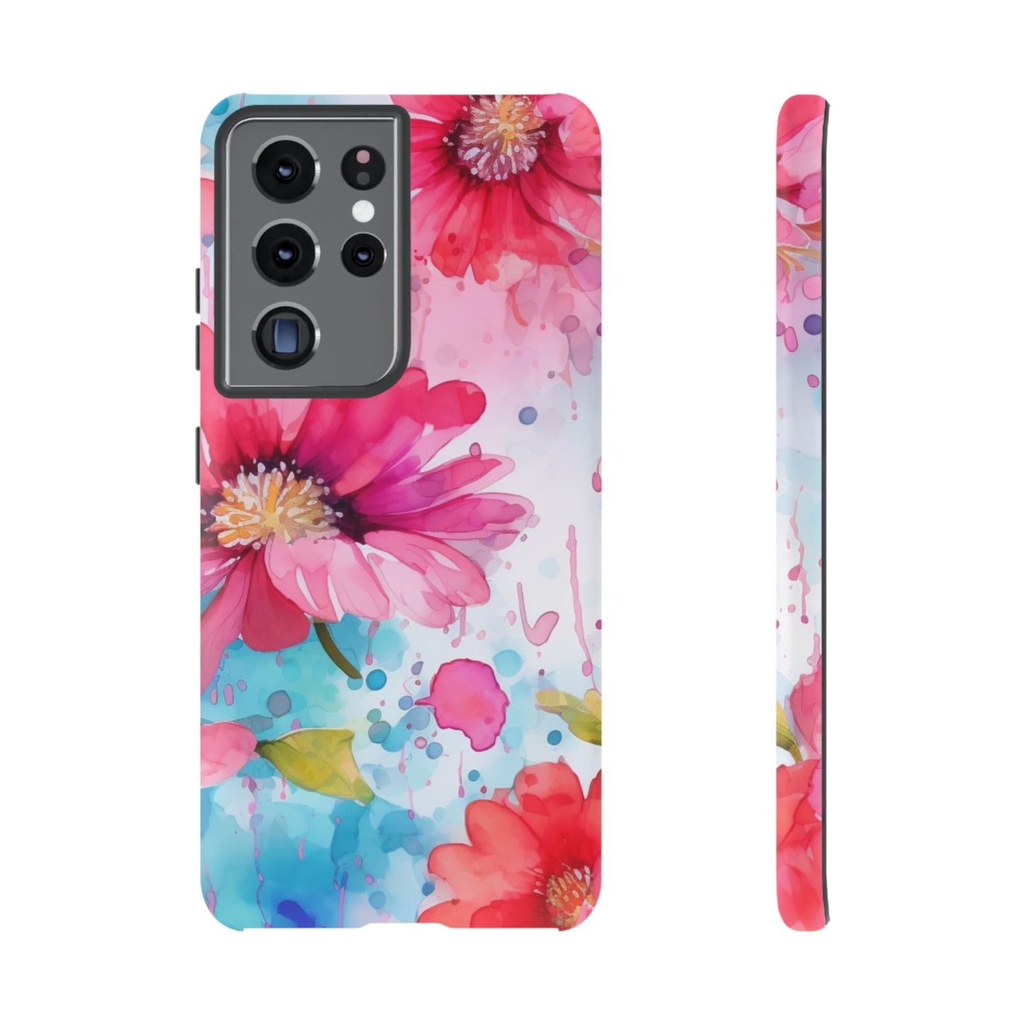 Vibrant Watercolor Red & Pink Floral - Samsung Galaxy Case - BOGO Cases