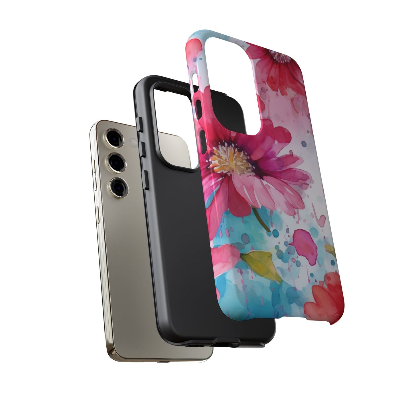 Vibrant Watercolor Red & Pink Floral - Samsung Galaxy Case - BOGO Cases