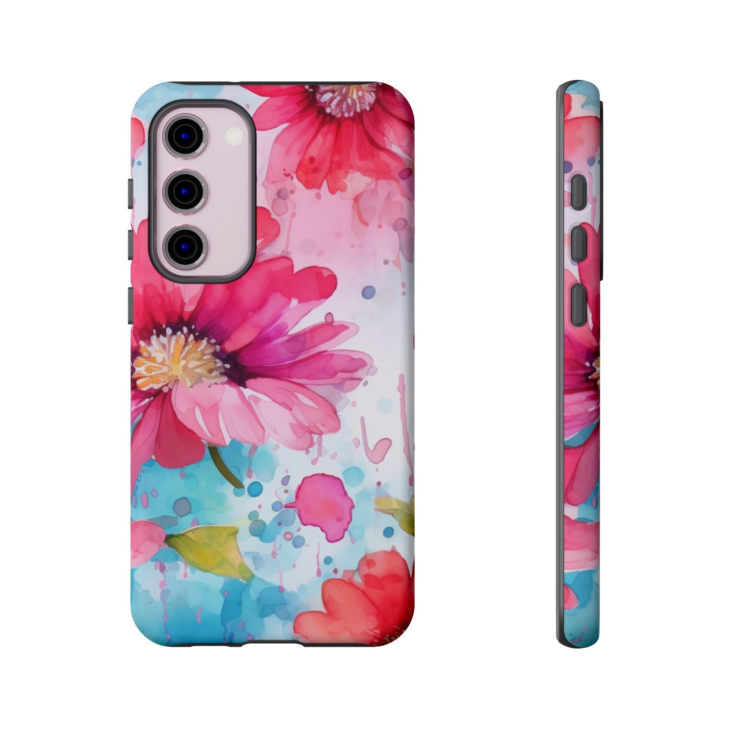 Vibrant Watercolor Red & Pink Floral - Samsung Galaxy Case - BOGO Cases