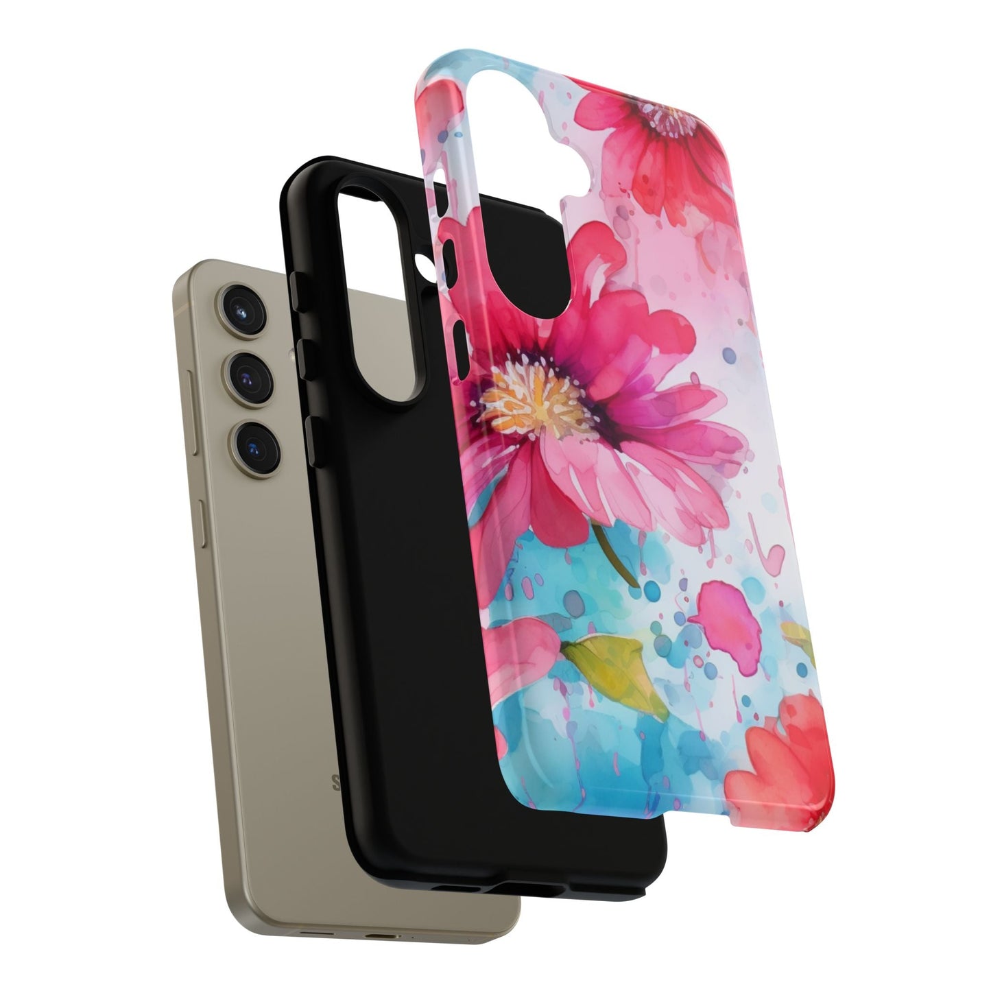Vibrant Watercolor Red & Pink Floral - Samsung Galaxy Case - BOGO Cases