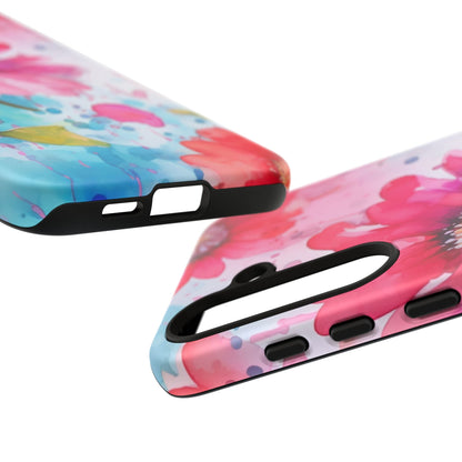 Vibrant Watercolor Red & Pink Floral - Samsung Galaxy Case - BOGO Cases