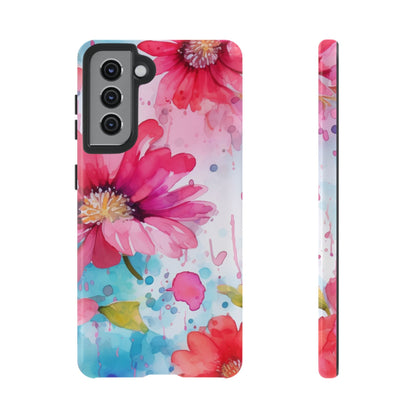 Vibrant Watercolor Red & Pink Floral - Samsung Galaxy Case - BOGO Cases