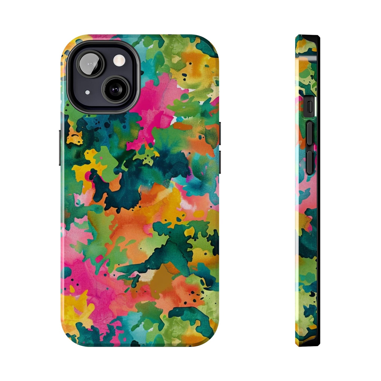 Vibrant Watercolor Splash iPhone Case – Bold Multicolor Artistic Design - BOGO Cases