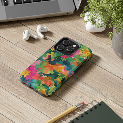 Vibrant Watercolor Splash iPhone Case – Bold Multicolor Artistic Design - BOGO Cases
