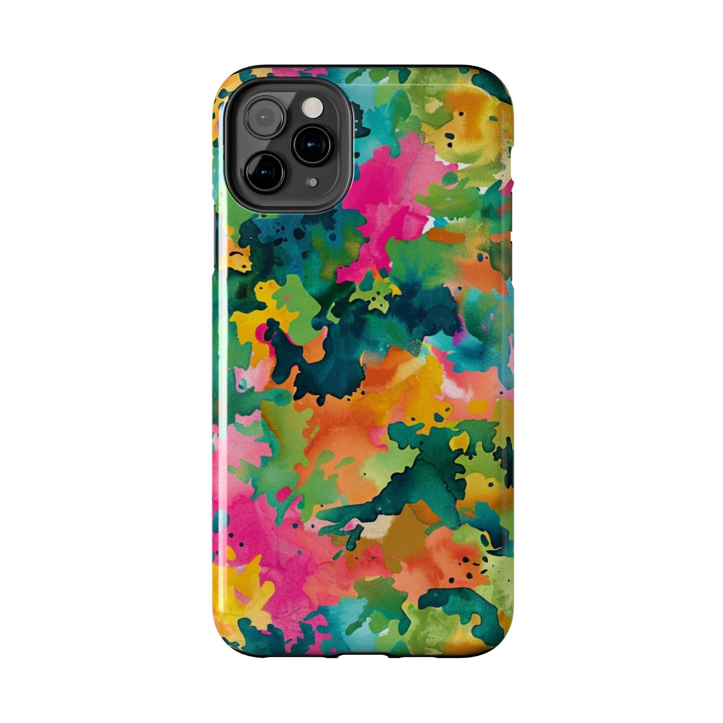 Vibrant Watercolor Splash iPhone Case – Bold Multicolor Artistic Design - BOGO Cases