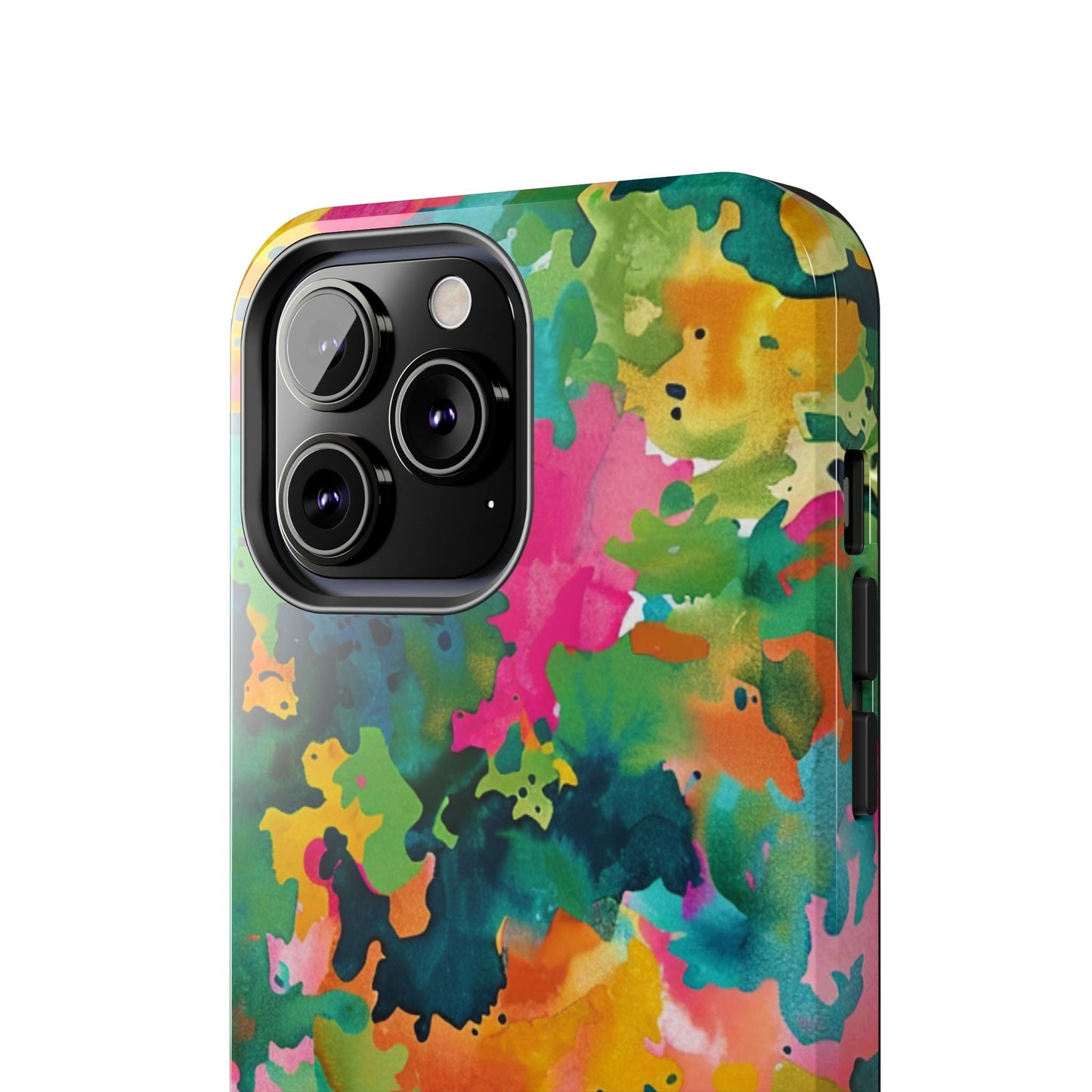 Vibrant Watercolor Splash iPhone Case – Bold Multicolor Artistic Design - BOGO Cases