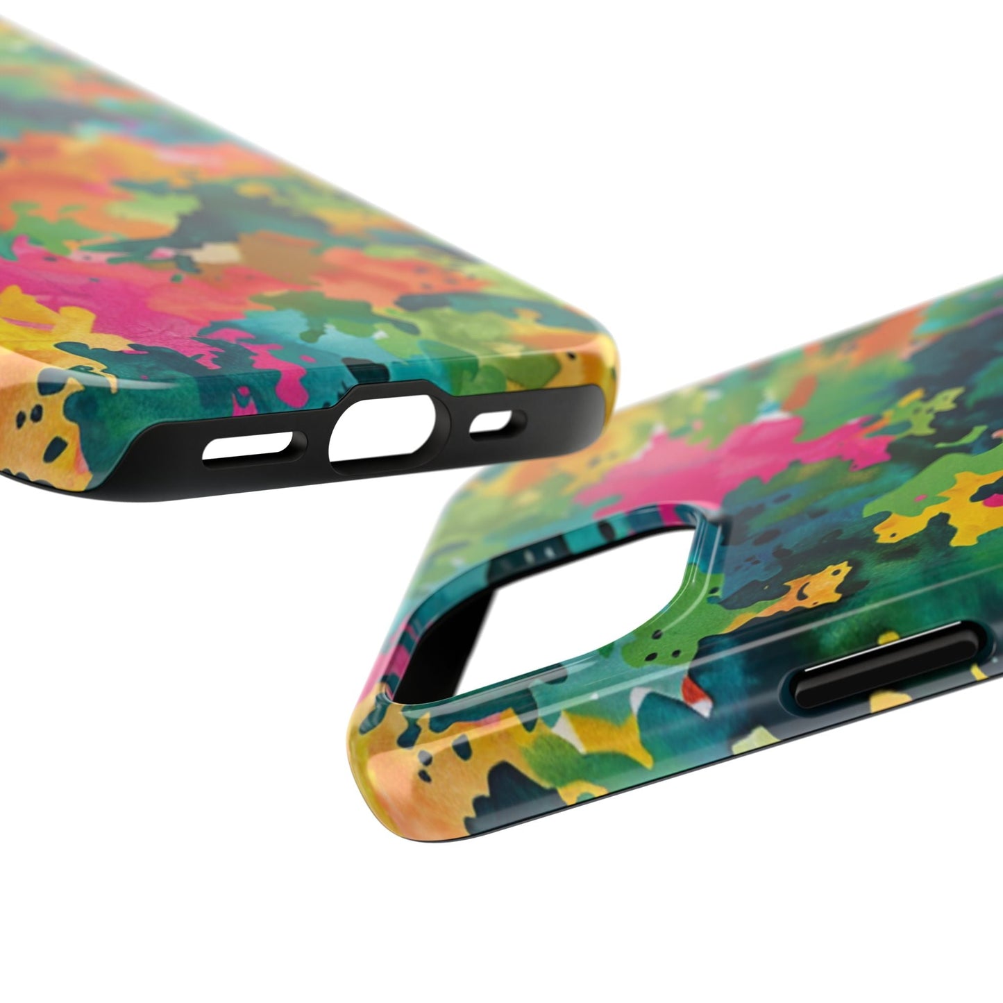 Vibrant Watercolor Splash iPhone Case – Bold Multicolor Artistic Design - BOGO Cases